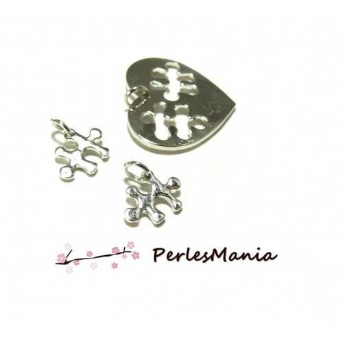 Pax 3 set de 3 pendentifs l amour est un puzzle metal couleur argent platine s1188915