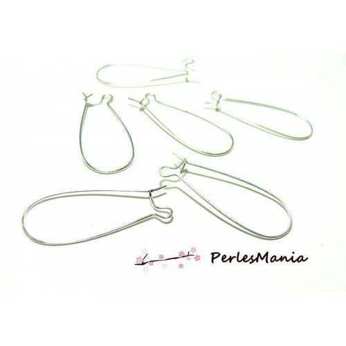 Pax 200 boucle d'oreille dormeuses 38 par 16 mm argent vif s11451