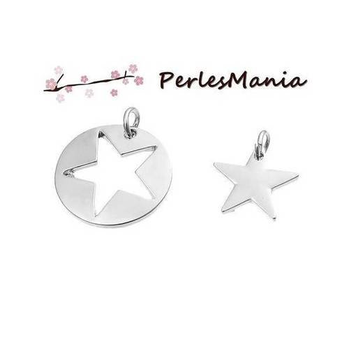 Pax 3 set de 2 pendentifs etoiles metal couleur argentplatine s1188906