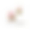 Pax 5 pendentifs globes bulles en verre avec fleurs seichees rose s1187793