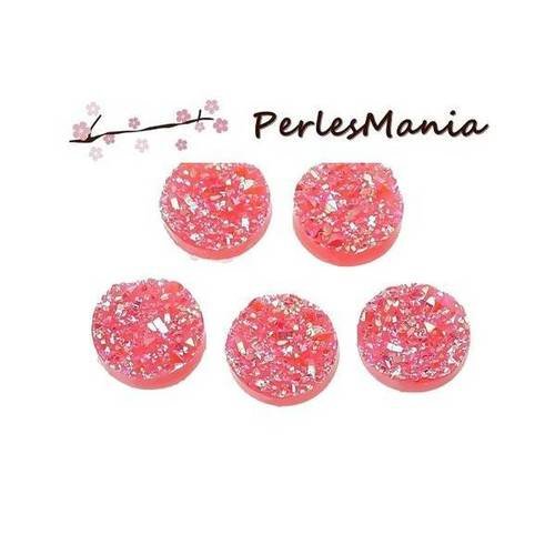 Pax 50 cabochons plat druzy, drusy ronds 12mm s1192493