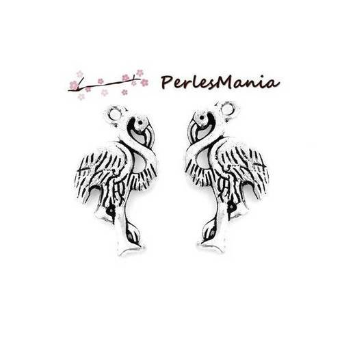 Pax 30 pendentifs breloque flamant rose metal argent antique s1192624