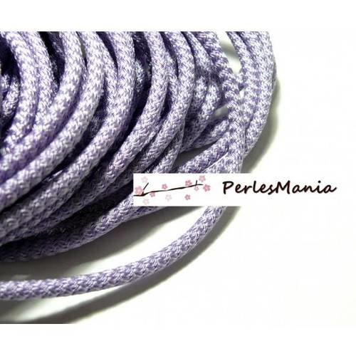 1 mètre de cordon corde tressee 5mmviolet h11308 qualite