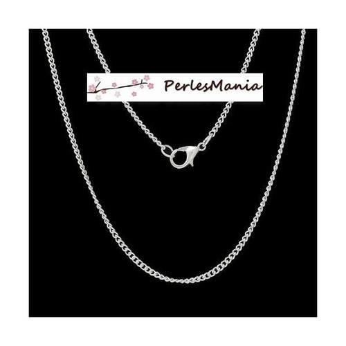 Pax 10 colliers 43cm chaine maille 2 par 1.5mm argent vif qualite sup ref 198