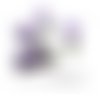10 pompons breloque passementière 38mm suédine violet argent platine h414a
