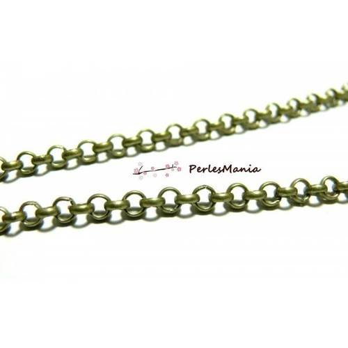 10 mètre chaine maille rollo 2.5mm metal couleur bronze pchs067