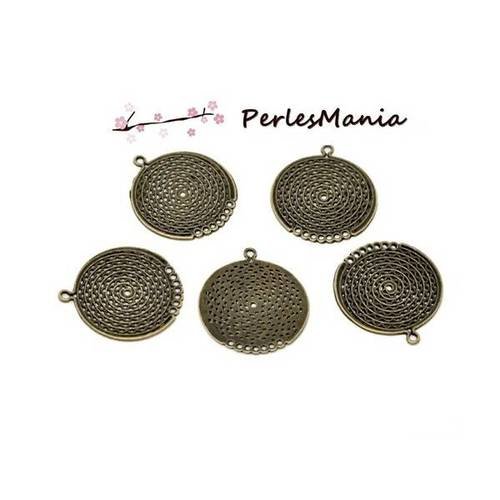 2 pendentifs multiconnecteur ethnique cercle metal couleur bronze ( s1113244 )