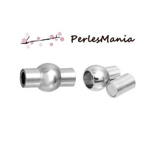 Pax 5 set de fermoirs magnetiques colonnes cylindres argent platine  s1124900