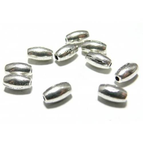 Pax 50 perles intercalaires ovales 2y5511 métal argent antique