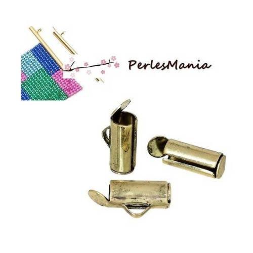 Pax 20 embouts pince tubes 10mm miyuki, tissage, chaine a billes metal couleur bronze s1172389