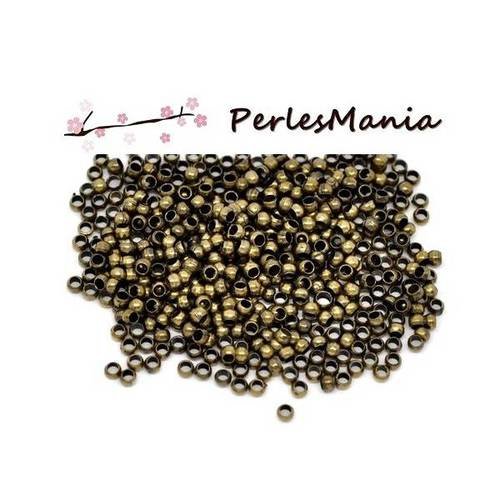 Pax 1000 perles a ecraser metal couleur bronze 2mm s114434