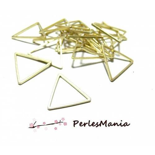 4 pendentifs anneau connecteur fermé triangle or clair ref 129