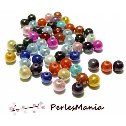Pax 50 perles illusions magiques miracle multicolores 8mm h119284