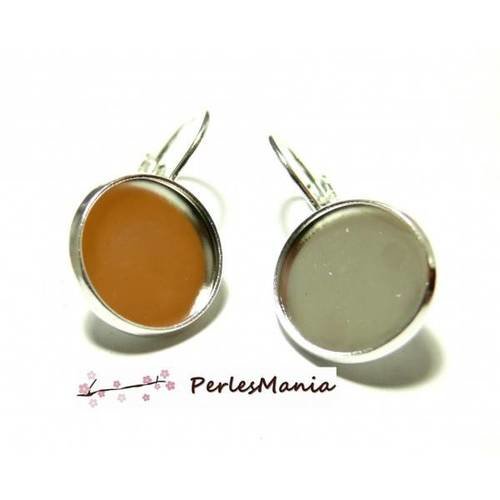 30 supports boucle d'oreille dormeuse qualité 8mm argent antique ref 29009