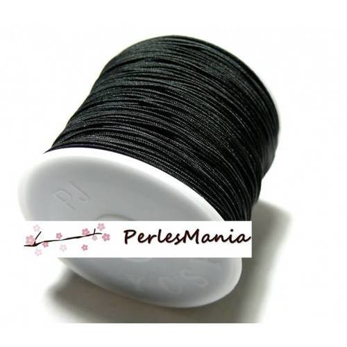 Mercerie, bobine de 23 mètres fil cordon rond elastique noir fin 1mm