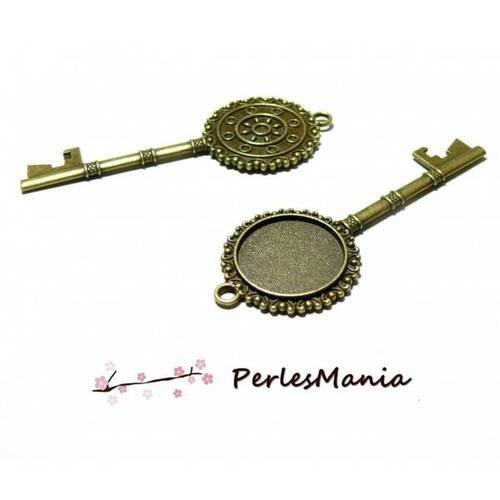 10 supports de pendentifs clefs retro 20mm ref 137 bronze, diy