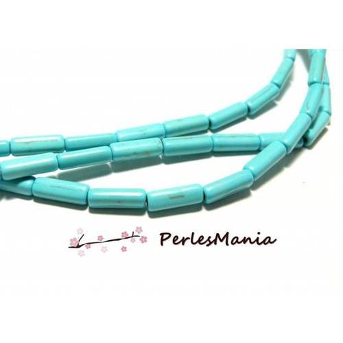 1 fil de 30 tube turquoise reconstituées couleur bleu turquoise hg12015