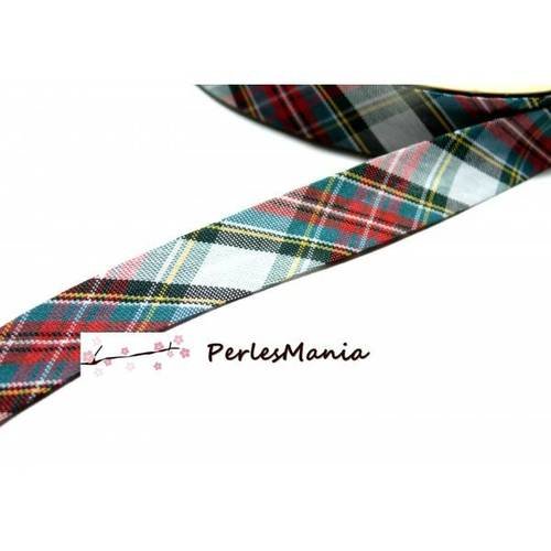 Apprêt mercerie 3m ruban biais tartan 18mm 7470 couleur 160