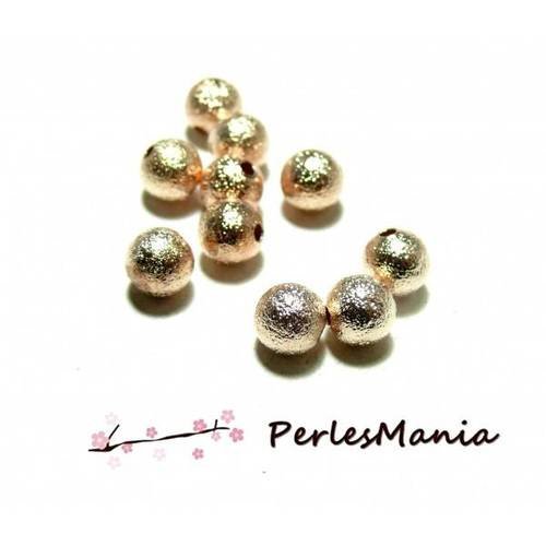 Pax 100 perles intercalaires rondes stardust or rose 6mm effet paillettes s1175714