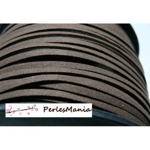 2m de cordon en suédine aspect daim marron coffee 5mm s1147