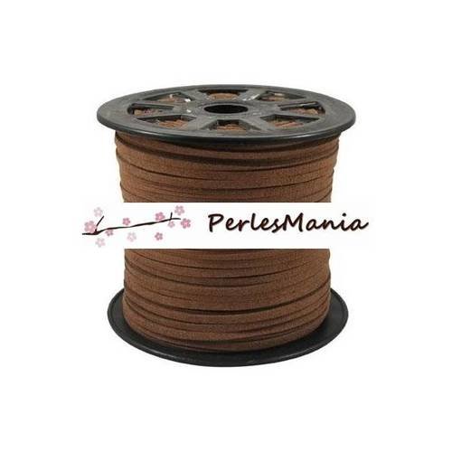 2m de cordon en suédine aspect daim marron clair 5mm s118