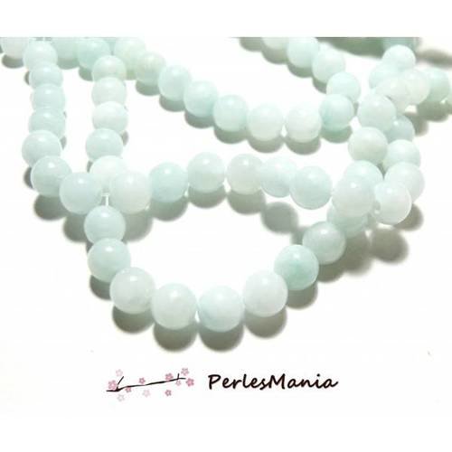 1 fil d'environ 40 perles jade bleu azur 10mm couleur hx1120
