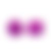 Pax 2 pompons boules en angora violet 80mm s1180827