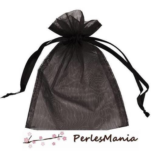 Pax environ 50 pochettes organza noir ( 5cm par 7cm )