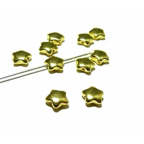 25 perles intercalaires etoiles couleur dore ( s11101046 )