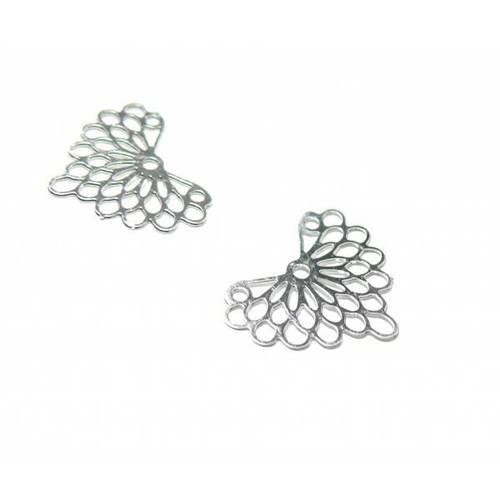 6 estampes pendentifs multiconnecteur filigrane argent vif de 18mm c5001