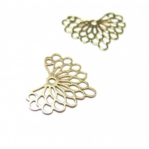 6 estampes pendentifs multiconnecteur filigrane dore de 18mm c5001