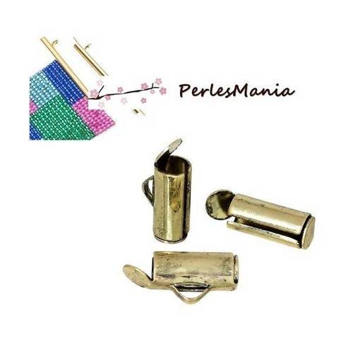 Pax 10 embouts pince tubes 10mm miyuki, tissage, chaine a billes metal couleur bronze ps1172389