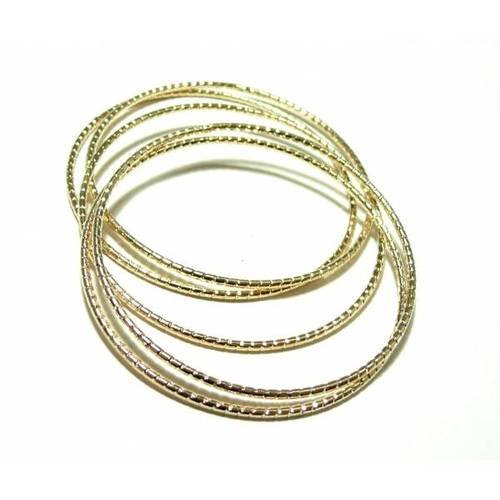 Pax 5 supports bracelet anneau strie couleur or 22cm s1190488
