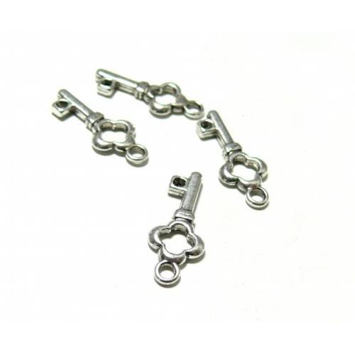 Pax 50 pendentifs clefs trefle h10341y metal couleur argent platine