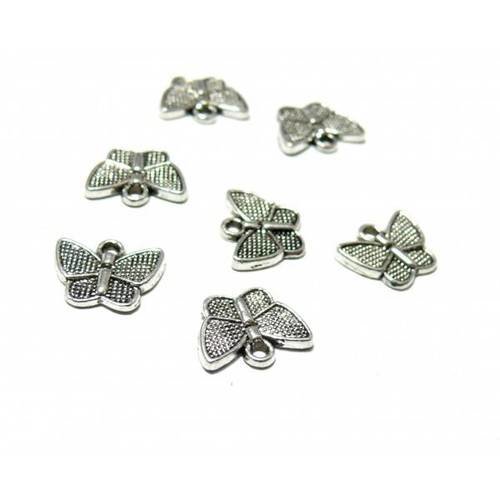 Pax 50 pendentifs breloques petit papillons 2b3803 argent antique