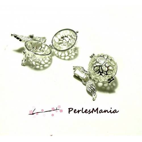 Pax 2 cages ailes d'anges argent vif création bolas de grossesse 16mm s1157742