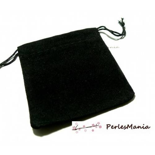 Pax 10 pochettes cadeaux velours rectangle noir ( 11 par 10 cm ) s1174894