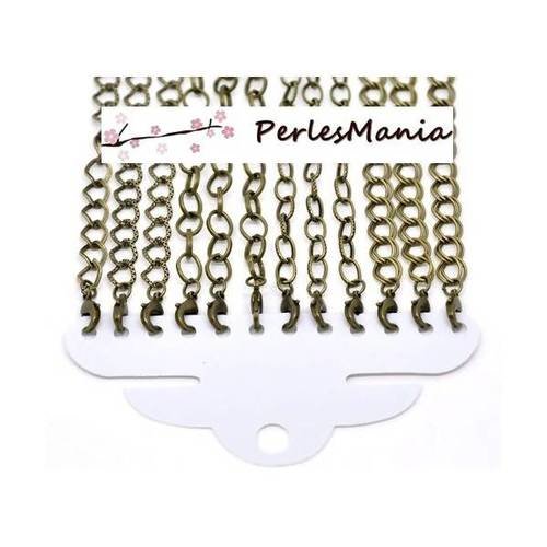 Pax 12 bracelets 19cm chaine metal couleur bronze s1114251