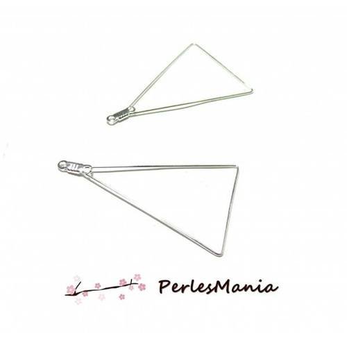 Pax 10 pendentifs connecteurs triangle argent vif 171005152055av