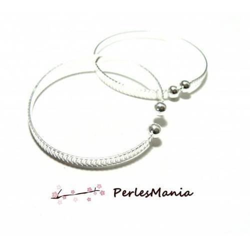 Pax 4 bracelets jonc stries metal couleur argent vif ps11103229