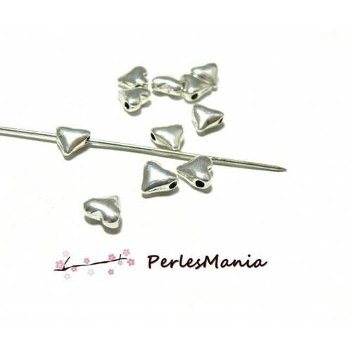 Pax 100 perles plates intercalaire coeur transversale ps11101413
