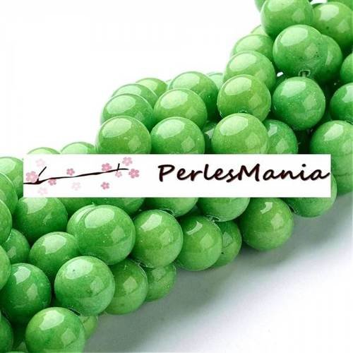 1 fil d'environ 95 perles jade mashan vert pomme 4mm, hx1117