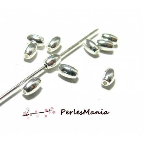 Pax environ 100 perles intercalaires tubes oblong metal couleur argent vif ps1194815