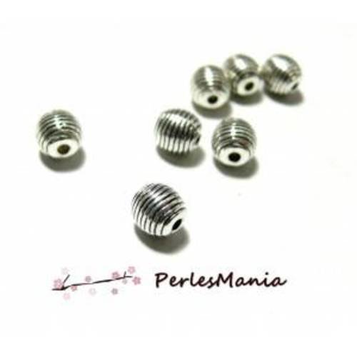 Pax environ 50 perles intercalaires rondes spirales 6mm metal couleur argent antique h6662