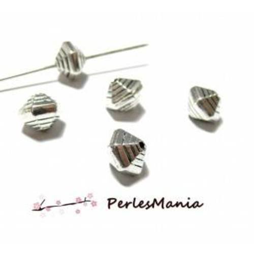 Pax 20 perles intercalaires bicones metal couleur argent antique ps11102148