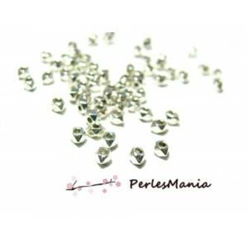 Pax: 250 mini perles intercalaires spoutnik 4 par 3mm argent vif ps1145279