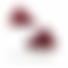 Pax 20 mini pompons breloque passementière rouge vin s1164888 25mm