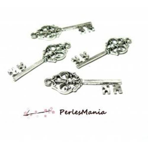 Pax 30 supports de pendentif clefs, clés metal couleur argent antique s11104034