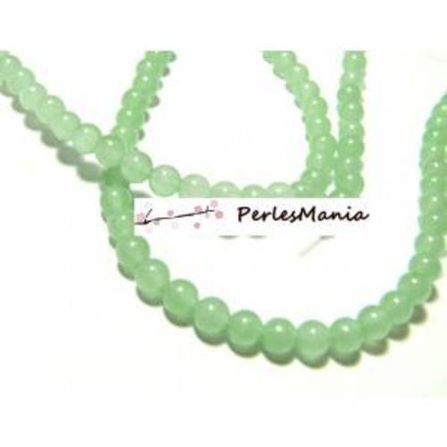1 fil d'environ 90 perles imitation jade vert pastel 4mm ha1464a26