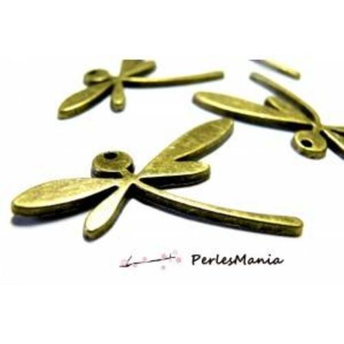 4 magnifiques pendentif breloque bronze libellule ref 257g